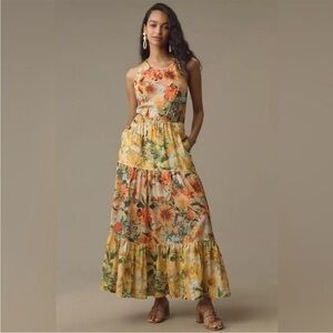 Pilcro Halter Tiered Maxi Dress Pilcro Plus Size XL